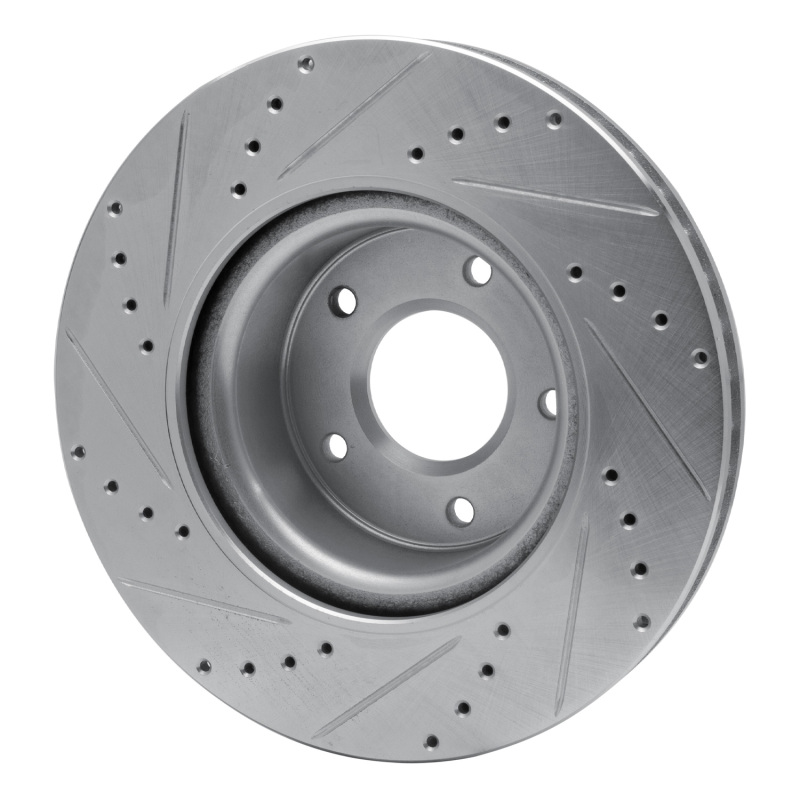 Pontiac GTO Brake Rotor (1) - Front Right - R1 Concepts - Drilled & Slotted - Silver - `05-`06
